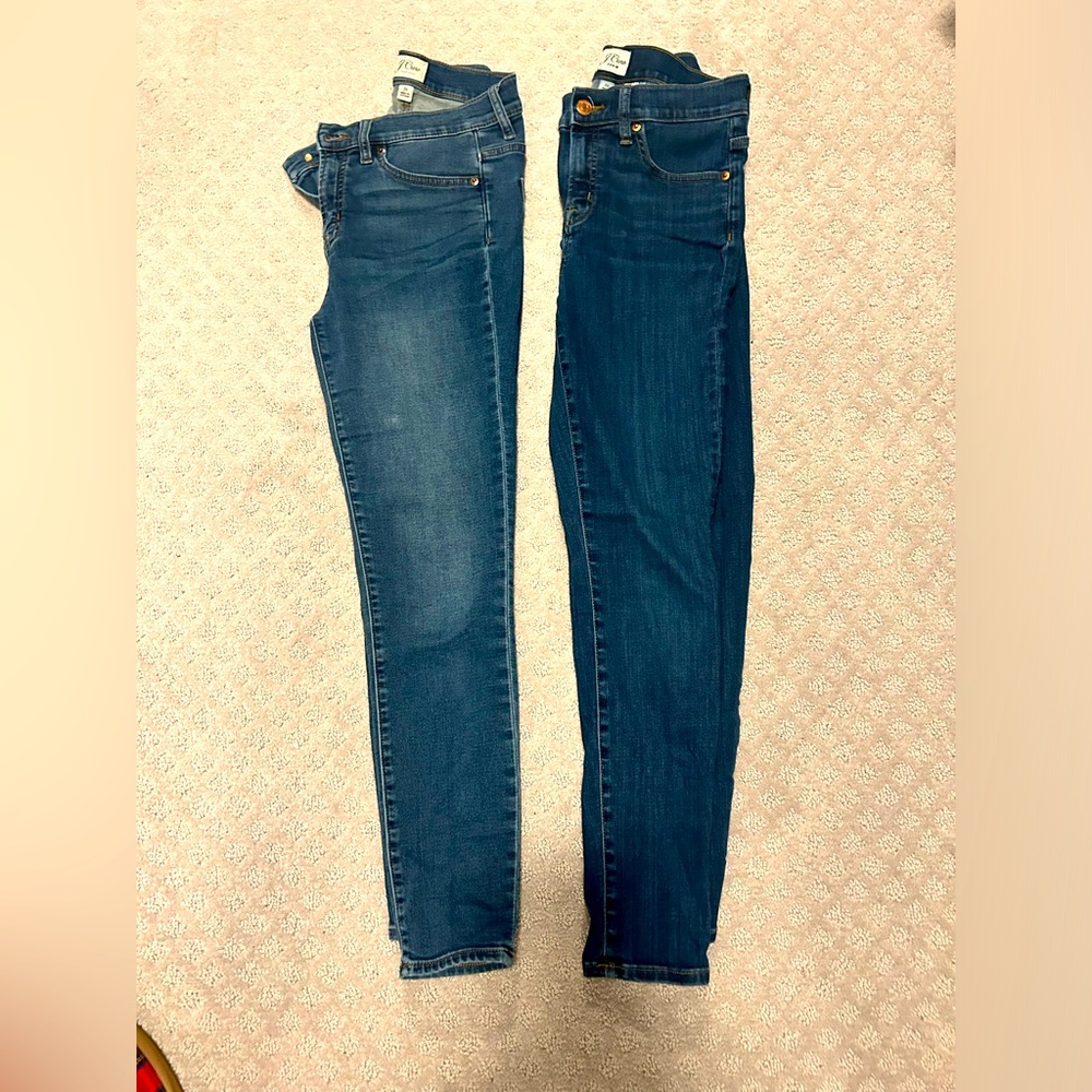 2 pairs high rise jcrew skinny jeans